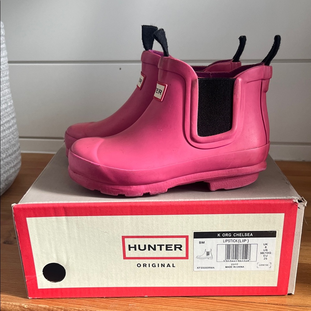 Hunter Kids Chelsea Boots - Lipstick Pink 9 Toddler